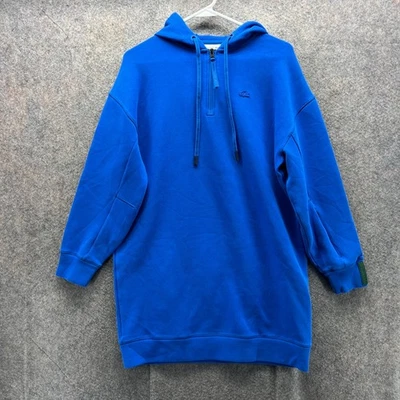 Pulôver com capuz Lacoste vestido suéter feminino 36 azul royal algodão tamanho grande - Imagem 1 de 4