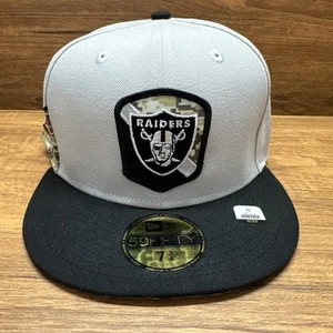 New Era 59Fifty NFL Las Vegas Raiders Salute To Service Fitted Hat Cap 7 3/4 NEW - Picture 1 of 14