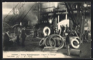 CPA Pamiers, Usine Mètallurgique, L´Atelier des Bandages 1916 - Picture 1 of 2