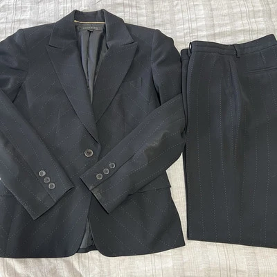 Anne Klein - Traje de 2 piezas para mujer - Rayas negras - Talla 6 necesita algo de cuidado Foto 1 de 4