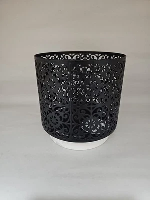 BATH & BODY WORKS BLACK ORNATE MARBLE 3 WICK CANDLE HOLDER SHIPS FREE  - Image 1 of 3