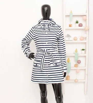 Abrigo de Lluvia Helly Hansen Lyness Impermeable Cinturón Rayas Chaqueta Náutica Mujer S Foto 1 de 4