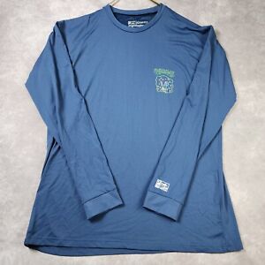 Pelagic Mens Aqua Tek Fishing Long Sleeve Blue Shirt Size 2XL 50+ UPF Protection