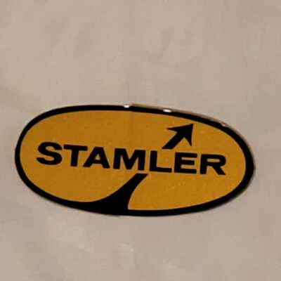 Pegatina Stamler vintage ovalada naranja negro letras flecha Foto 1 de 2