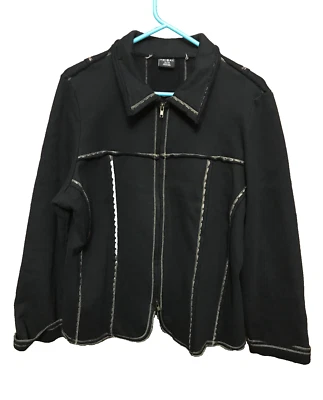 Chaqueta Mujer Tribal Cremallera Completa Talla XL Negra Punto Grueso 1060 Foto 1 de 4