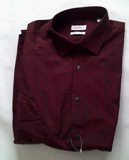 Nwot mens dress shirt COTTON CHECK CALVIN KLEIN XL 17 1/2