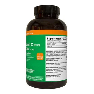 Member'S Mark Vitamin C + Zinc 500 Mg. Capsules (400Ct.) - Picture 1 of 1