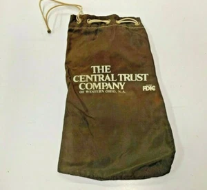 BORSA DEPOSITO vintage Central Trust Company Western Ohio, N.A. Chiusura a corda - Foto 1 di 7