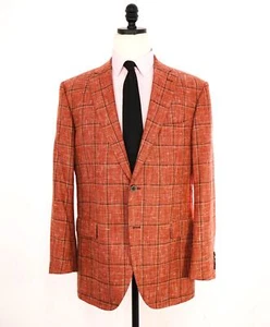 SAKS FIFTH AVENUE /  FRATELLI TALLIA DI DELFINO - Wool/Silk/Linen Orange Blazer- - Picture 1 of 12