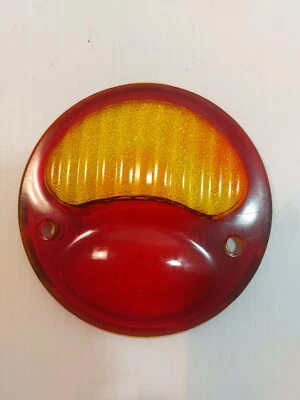 1928-29 Ford Red with Amber Tail Lamp lens, A-13450-AMBR - Image 1 of 4