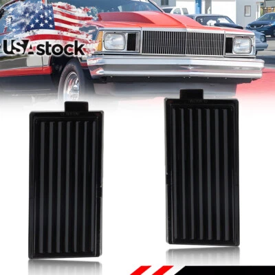 2X Smoke Front Parking Turn Signal Lights For 1978-1979 Chevy El Camino / Malibu - Image 1 of 4
