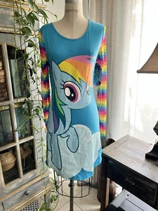 NWT My Little Pony Rainbow Dash Long Sleeve Dress Adult Standard Size 8 Costume - Picture 1 of 9