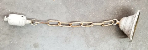 1 - Antique Ceiling Light with Chain Wall Sconces Brass Fixture Salvage Cover