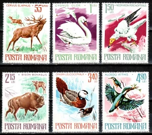 Romania 1977, Mi#3417-3422, Sc#2712-2717, animals, birds, deer, swan, duck, MNH! - Picture 1 of 1