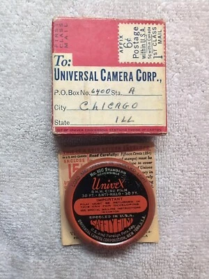 Película de seguridad vintage Univex 8 mm lata metálica n.º 100 estándar Foto 1 de 4
