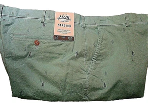 NEW MENS IZOD SALTWATER STRETCH PRINTED SAILBOAT SHORTS Mint Color 40W - Picture 1 of 9