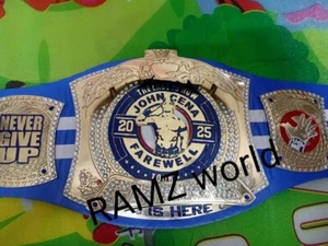 John Cena Farewell 2025 Dallas Kids Spinner Champions Replica 2mm Brass Belt - Picture 1 of 12