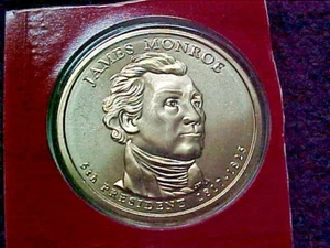 2008 D JAMES MONROE DOLLAR BU FROM MINT SETS IN CELLO - Picture 1 of 2