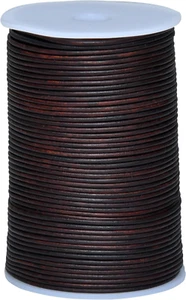 round Genuine Leather String Cord, Rope for Jewelry Making, Necklaces, Bracelets - Picture 1 of 12
