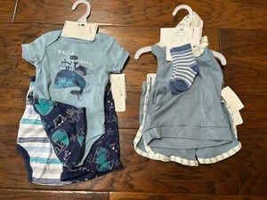 6-9 Months Baby Boys Outfits 3 Piece Sets New 6 Pieces Total Baby Boy Whale - Picture 1 of 5