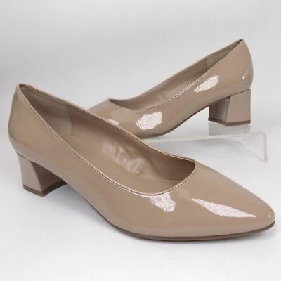 NEW! Bandolino Aleth 3 Low Heel Pump Women Shoe Size 6.0 WIDE, Natural Patent - Image 1 of 4