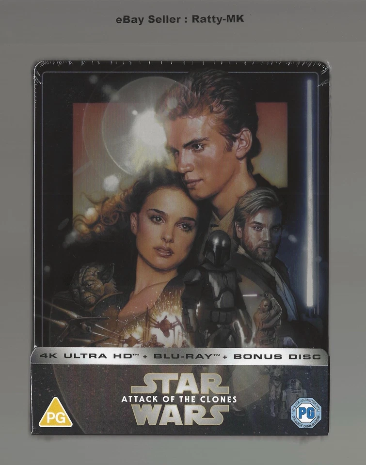 Star Wars Episode 2 Attack of The Clones 4k UHD BLURAY Zavvi Steelbook