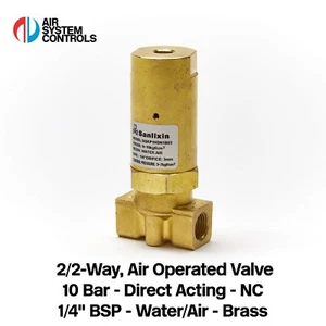 Sanlixin SQKP Pneumatic Valve 10 Bar NC 1/4" G1/4 Brass - NBR - Air / Water - UK - Picture 1 of 13