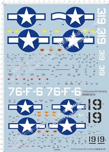 1/32 1944 USS F6F-3 F6F-3N Hellcat Nighter Fighter Water Slide Decal ( 02258 ) - Picture 1 of 5