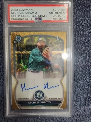 Bowman Chrome 2023 Draft 1st Michael Arroyo Gold Shimmer Auto - Image 1 of 4