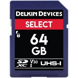 Delkin Devices Select 64GB V30 UHS-I SDHC Memory Card Read 100MB/s Write 50MB/s - Picture 1 of 1