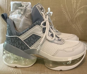 NUEVO Michael Kors Mujer Olympia Trainer Extreme Tenis Zapatos Azul, Raro - Imagen 1 de 8