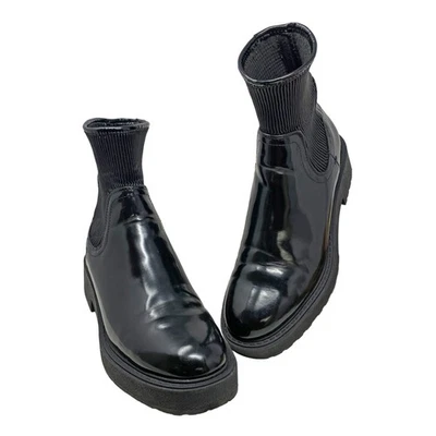 Botas Chelsea Gruesas Plataforma Charol Negro Zara Para Mujer Talla 39 EU / 8 US Foto 1 de 4