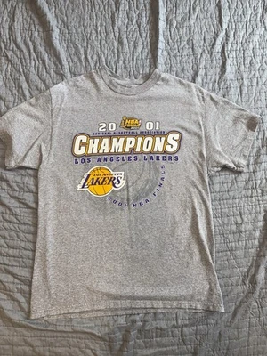 Vintage  2001 Los Angeles Lakers NBA Finals Championship T-Shirt Size L Foto 1 de 4