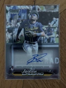 2024 Topps Stadium Club Jackson Chourio Chrome Auto RC Rookie #SCCA-JCH Brewers - Picture 1 of 1