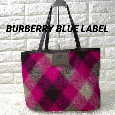 Bolso de Mano Agotado Color Burberry Etiqueta Azul Reversible Rosa Cuadros Mujer Bolso JPN Ori Foto 1 de 4