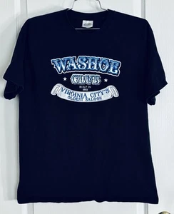 OLD WASHOE CLUB VIRGINIA CITY NEVADA OLDEST SALOON NV T SHIRT BLACK PORT & CO LG - Picture 1 of 5