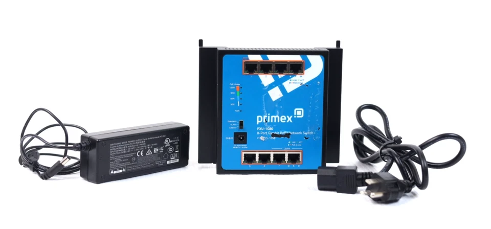 Primex Network Switch PoE+ Unmanaged 8-Port Gigabit 125-1893 PXU-1G80 u349 - Image 1 of 4