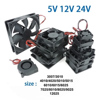 DC 5V 12V 24V Cooling Fan Brushless Motor Case  40MM 50MM 70MM 80MM 90MM 120MM - Image 1 of 4
