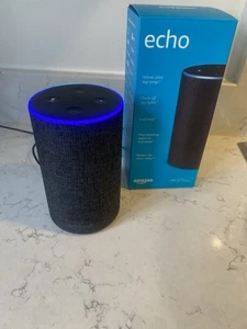 Amazon Echo 2nd Gen Bluetooth Alexa Smart Stereo Speaker Aux Charcoal - Picture 1 of 6