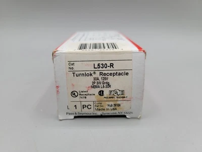 Pass & Seymour Legrand L530-R Turn Lock Receptacle 30A 125V 2P 3W - Image 1 of 3