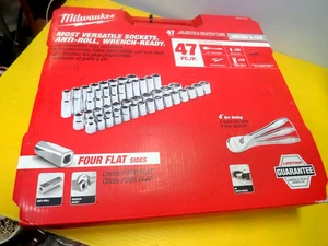 🚗 Milwaukee 48-22-9010 47 Piezas SAE y Juego de Enchufes de Accionamiento Métrico 1/2" NUEVO - Imagen 1 de 13