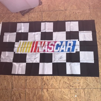 NASCAR Checkered Flag, Autographed By Greg Biffle, 61” X 34 1/2” See Description - Image 1 of 4