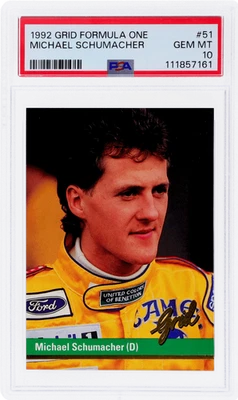 1992 Grid Formula 1 Michael Schumacher #51 PSA 10 - Image 1 of 2
