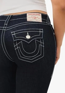 True Religion Becca Midrise Bootcut Flap Big T Stitching in Body Rinse Sz 29 NWT - Picture 1 of 12