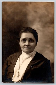 Woman in Lace Blouse & Brooch, Studio Portrait, 'To Clara from Aunt Bessie' – 19 - Picture 1 of 2