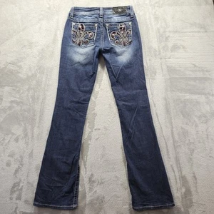 Pantalones de mezclilla Miss Me Chloe corte bota para mujer 26 azul adornado logotipo vaquero preppy - Imagen 1 de 12