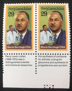1993 Black Heritage Percy Lavon Julian 29 Cent 29c Stamp Block of 2 Scott# 2746 - Picture 1 of 5