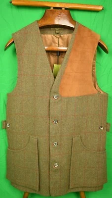 Holland & Holland Tweed Shooting Vest w/ Suede Left Shoulder Patch" (NWT) Sz: 38 - Image 1 of 4