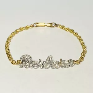 Custom 10K White Gold 0.30ctw Diamond "Barbara" 14K Rope 7.25" Bracelet 7.3g - Picture 1 of 8