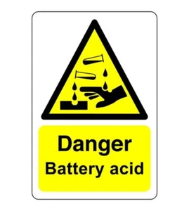 Danger battery acid sign - Acid, Corrosive, Hazardous, Chemicals, Harmful - for - Picture 1 of 6